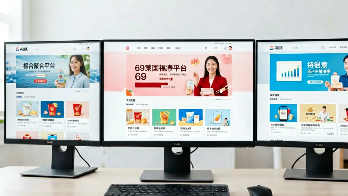 69福利社与多个同类福利平台在电脑屏幕上并排展示，便于用户直观对比各平台界面与内容丰富程度